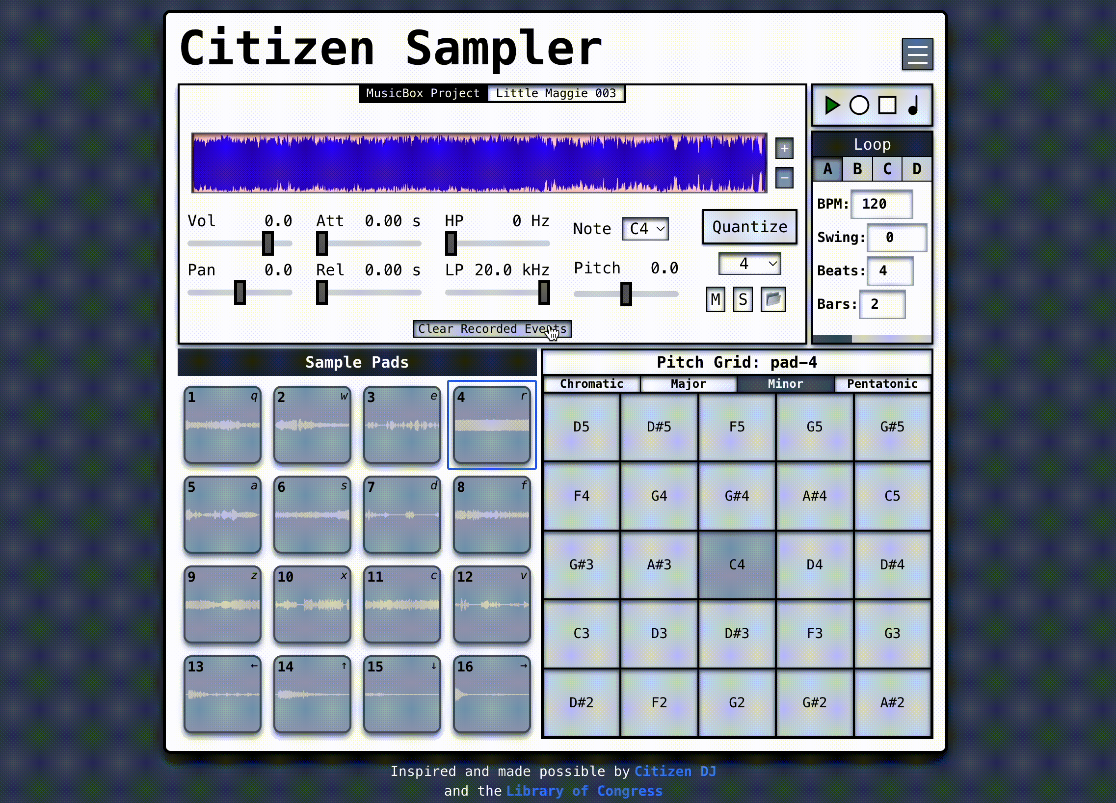 Citizen Sampler demonstration